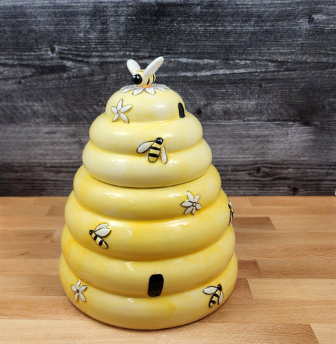 Bee Hive Honey Cookie Candy Treat Jar Canister Figurine by Blue Sky