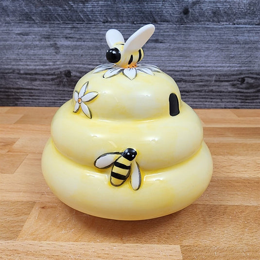 Bee Hive Honey Cookie Candy Treat Jar Canister Figurine by Blue Sky