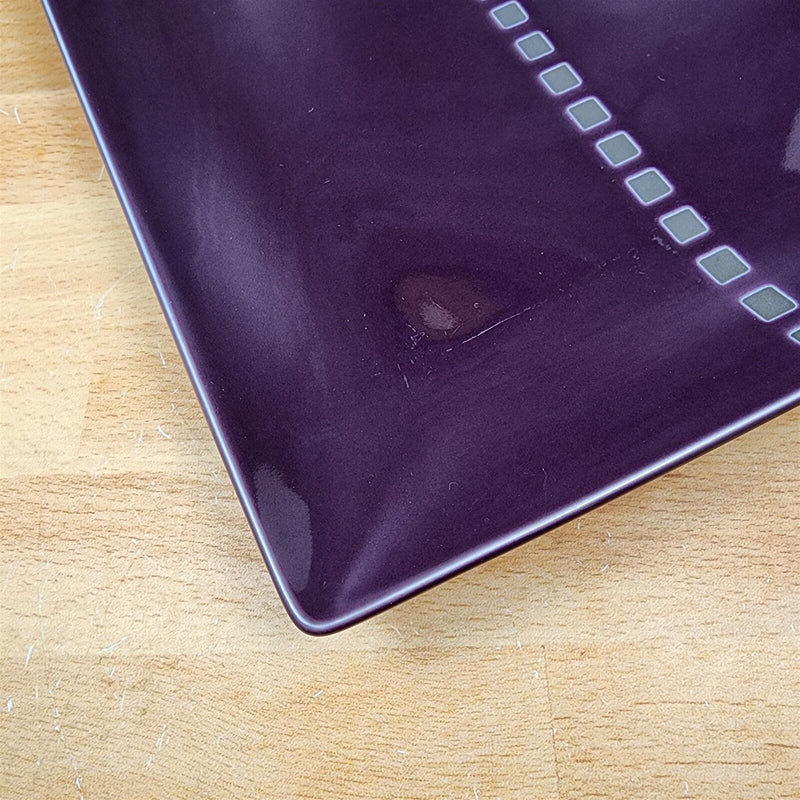 Load image into Gallery viewer, Mikasa Viewpoint Purple Square Salad Plate Set of 3 Potter's Art MK604 8"
