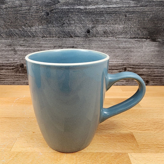 Mainstays Coffee Tea Cup Set of 3 Mugs in Blue with White Trim 16oz