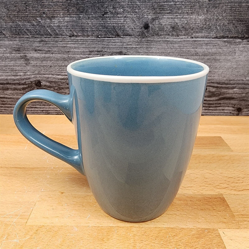 Load image into Gallery viewer, Mainstays Coffee Tea Cup Set of 3 Mugs in Blue with White Trim 16oz
