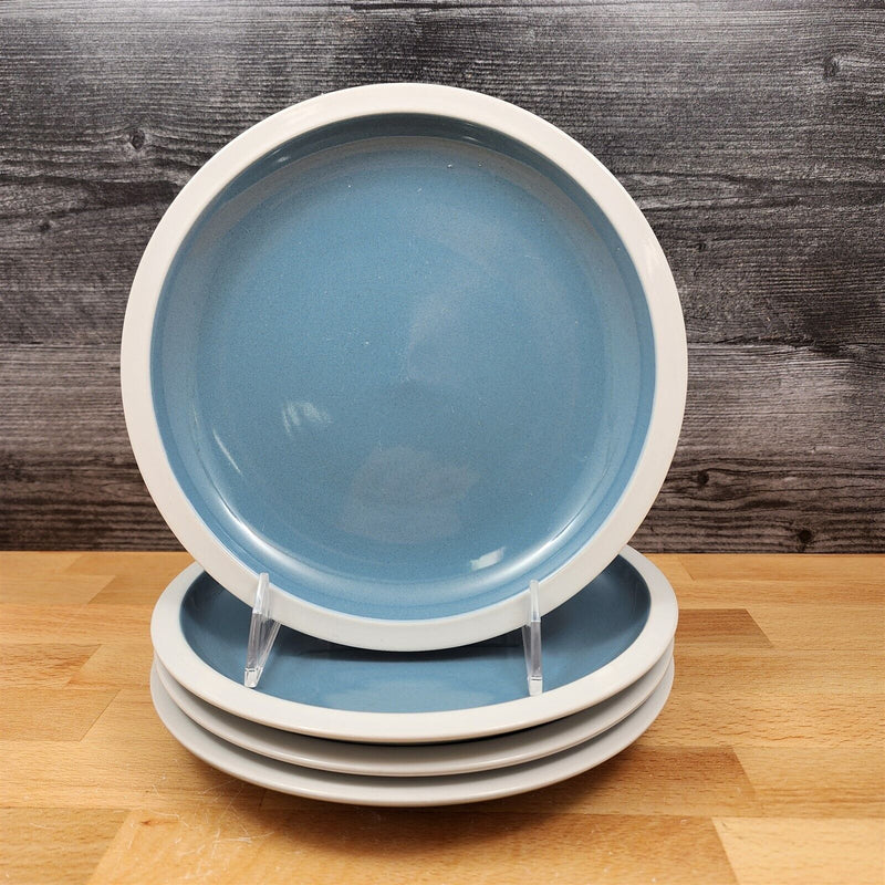 Load image into Gallery viewer, Mainstays Salad Bread or Dessert Plate Set of 4 in Blue With White Trim 8 Inch
