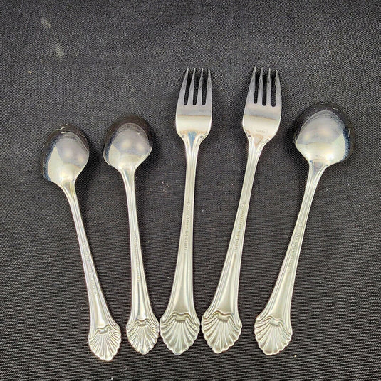 Seafare by Reed & Barton 5 Piece Set of Stainless Forks and Spoons