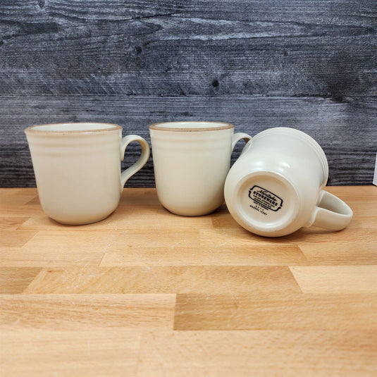Noritake Madera Ivory Set of 3 Coffee Mug 8474 Stoneware Tea Cup Dinnerware