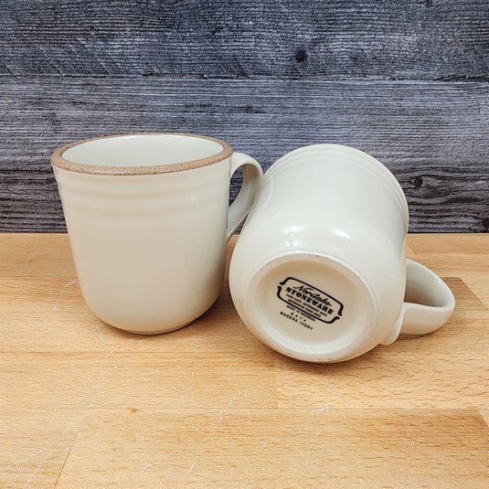 Noritake Madera Ivory Set of 2 Coffee Mug 8474 Stoneware Tea Cup Dinnerware
