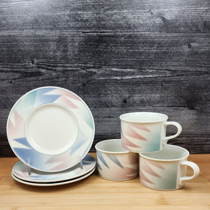 Load image into Gallery viewer, Mikasa Intaglio Fantazz 3 Tea Cups and Saucers Ceramics CAC6 Coffee Mug Bergen
