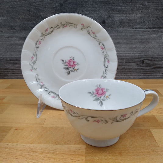 Royal Swirl Saucer Tea Cup Pink Rose Flower Fine China Japan Ceramic Coffee Mug