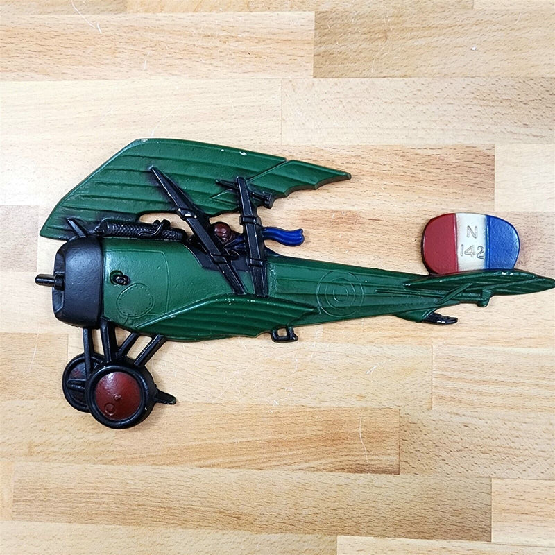 Load image into Gallery viewer, 3 Vintage Airplane Wall Hanging Cast Metal Ww1 Bi-Planes Made Usa 1970 Homco
