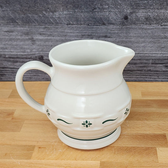 Longaberger Pitcher 2qt Woven Traditions Green Floral Water Jug Ewer Caraf