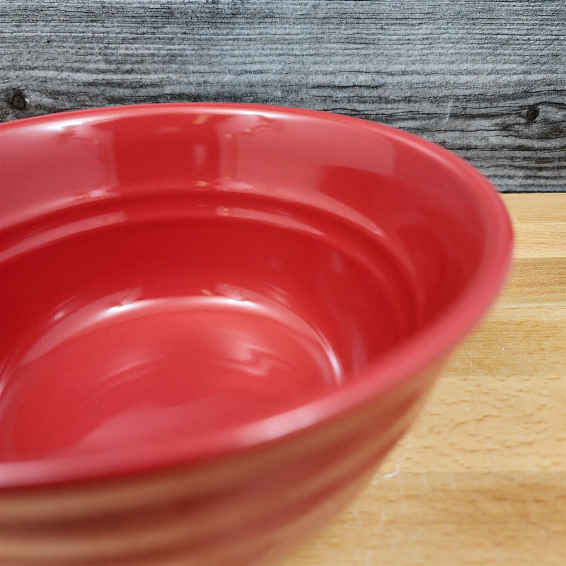 Load image into Gallery viewer, Rachael Ray Double Ridge Soup Cereal Bowls Set of 2 Stoneware Crimson Red 6"
