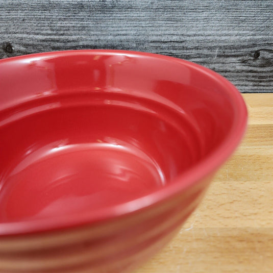 Rachael Ray Double Ridge Soup Cereal Bowls Set of 2 Stoneware Crimson Red 6"