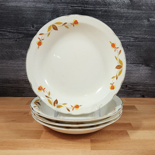 Hall Autumn Leaf Set of 4 Soup Coupe Bowl USA Dinnerware Tableware 8.5"