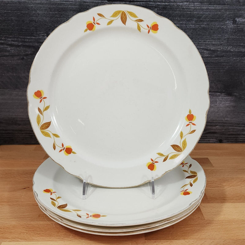 Load image into Gallery viewer, Hall Autumn Leaf Dinner Plate Set of 4 USA Floral Dinnerware Tableware 10"
