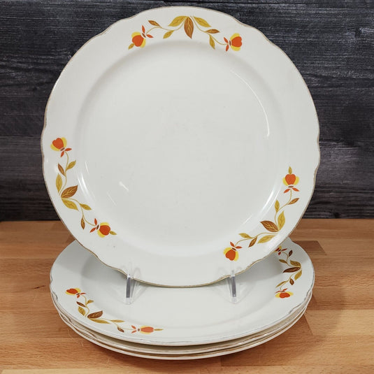 Hall Autumn Leaf Dinner Plate Set of 4 USA Floral Dinnerware Tableware 10"