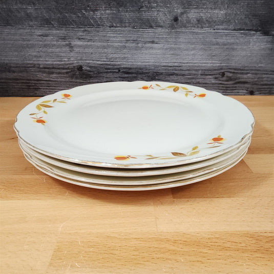 Hall Autumn Leaf Dinner Plate Set of 4 USA Floral Dinnerware Tableware 10"