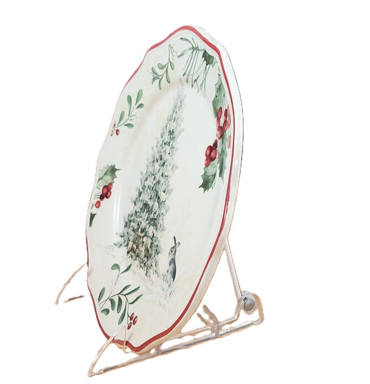 Better Homes and Gardens Winter Forest Salad Plate Tree Bunny 8"