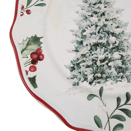 Better Homes and Gardens Winter Forest Salad Plate Tree Bunny 8"