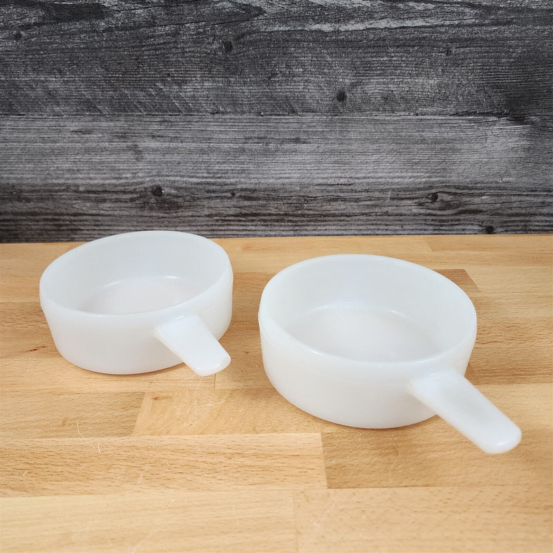 Load image into Gallery viewer, Ovenware Casserole Soup Bowls With Handles Set Of 2 J2639 Milk Glass 14 Oz Usa
