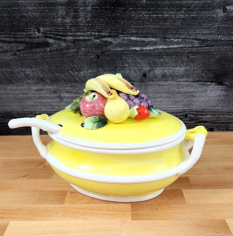 Load image into Gallery viewer, Tureen Arnart Harvest Collection Fruit Design with Lid and Ladle Made in Japan
