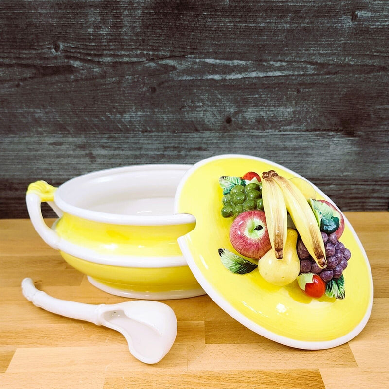 Load image into Gallery viewer, Tureen Arnart Harvest Collection Fruit Design with Lid and Ladle Made in Japan
