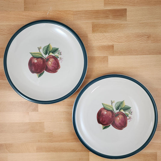 China Pearl Casuals Apples 2 Dinner Plate Set Dinnerware Tableware 10 1/2"