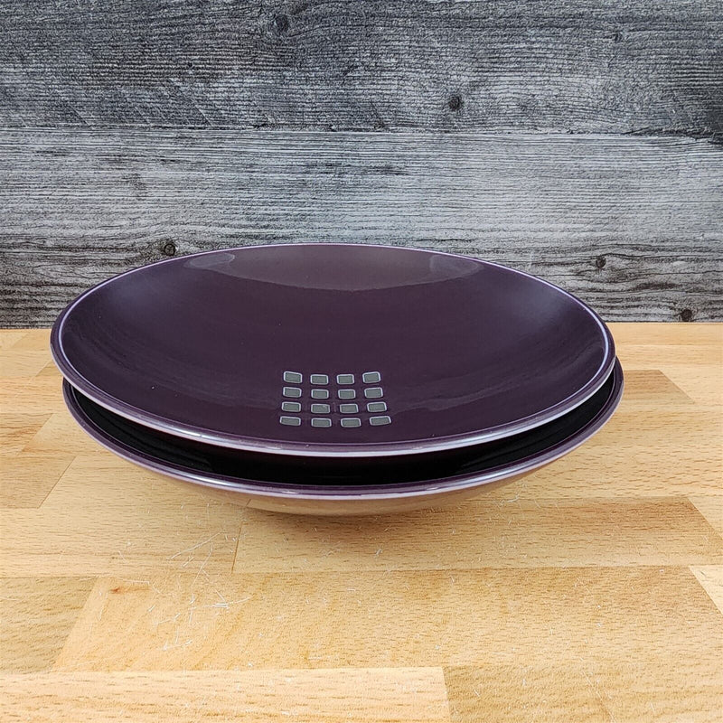 Load image into Gallery viewer, Mikasa Viewpoint Purple 2 Round Soup Cereal Bowl Set Potter&#39;s Art MK604 8-1/8&quot;
