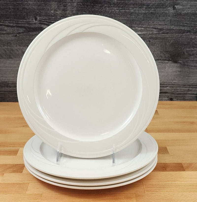 Load image into Gallery viewer, Syracuse Cascade White 4 Dinner Plate Set Japan Dinnerware Tableware 9 5/8&quot;
