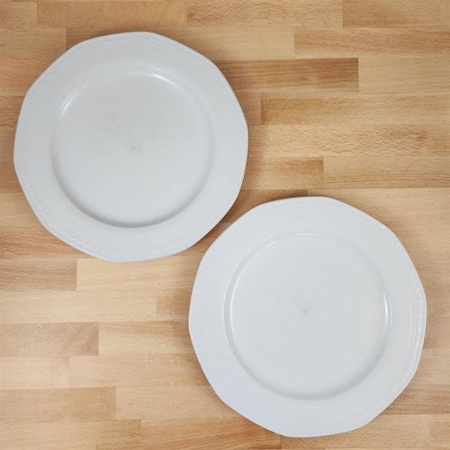 Syracuse Castleton White 2 Dinner Plate Set Japan Dinnerware Tableware 9 3/4