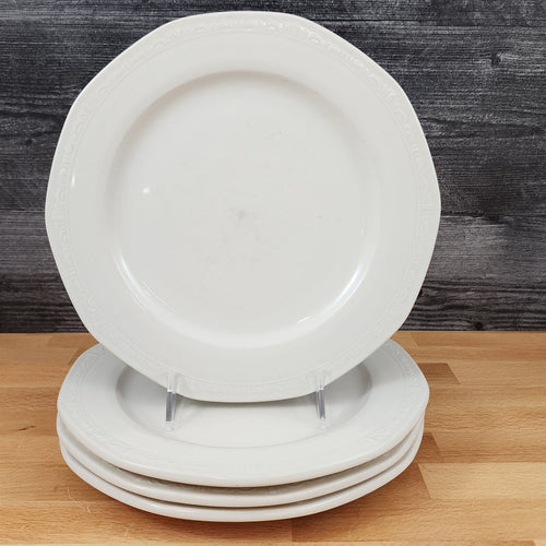 Syracuse Castleton White 4 Dinner Plate Set Japan Dinnerware Tableware 9 3/4