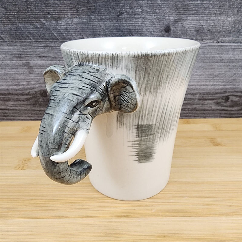 Load image into Gallery viewer, Elephant Head Coffee Mug by Pier 1 Imports Ceramic Cup 12oz
