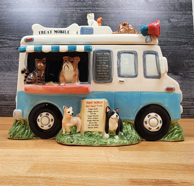 Load image into Gallery viewer, Mobile Treat Pet Food Truck Cookie Canister Jar by Blue Sky &amp; Heather Goldminc
