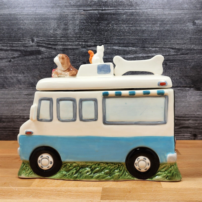 Load image into Gallery viewer, Mobile Treat Pet Food Truck Cookie Canister Jar by Blue Sky &amp; Heather Goldminc
