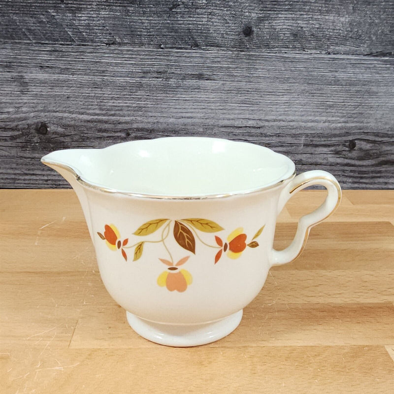 Load image into Gallery viewer, Hall Autumn Leaf Ruffled D Creamer Pitcher Floral Design
