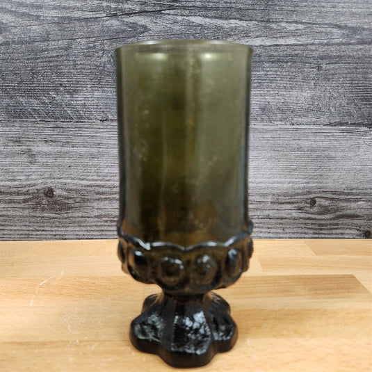 Franciscan Madeira Set of 2 Olive Green Ice Tea Glasses 6.5" Gothic Tumbler