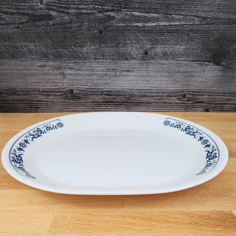 Load image into Gallery viewer, Corelle Corning Old Town Blue Oval Platter 12 1/4&quot; 31cm Floral Blue Onion Design
