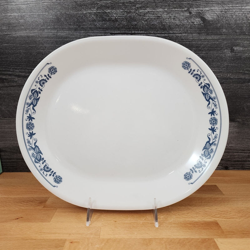 Load image into Gallery viewer, Corelle Corning Old Town Blue Oval Platter 12 1/4&quot; 31cm Floral Blue Onion Design
