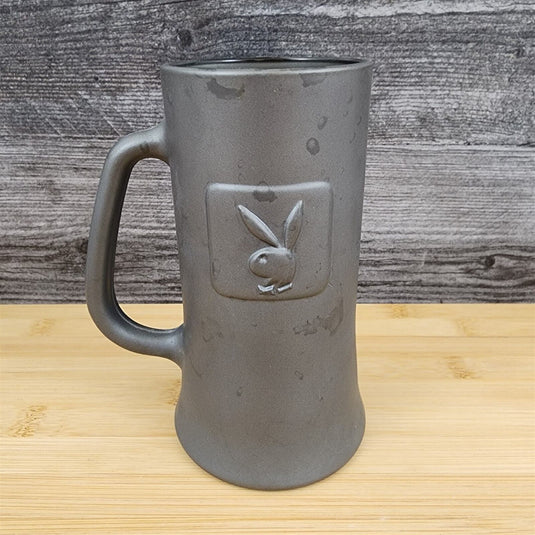 Playboy Bunny Logo Beer Stein Glass Tankard Black Pewter Mug 13oz Vintage 70's