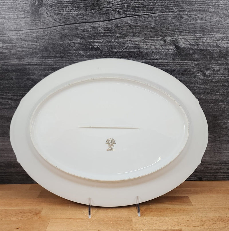 Load image into Gallery viewer, Noritake Goldart Oval Serving Platter White Ceramic Gold Trim 16&quot; Plate 5290
