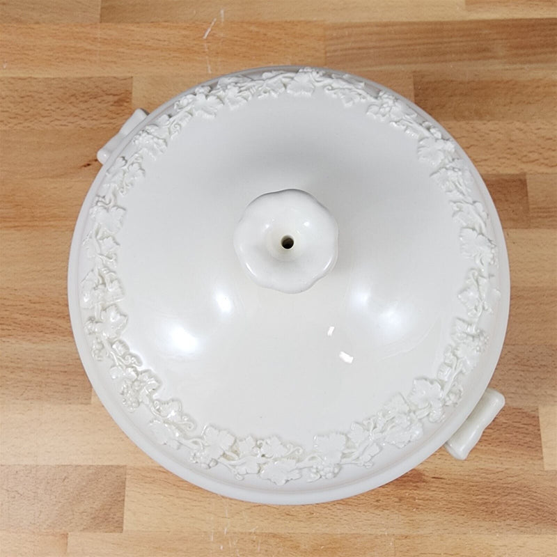 Load image into Gallery viewer, Wedgwood Cream Color on Cream Round Covered Vegetabble Bowl and Lid Queens Ware
