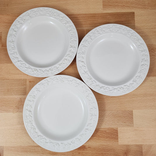 Wedgwood Cream Color Salad Plate 1" Rim Set of 3 Queens Ware Etruria Barlaston