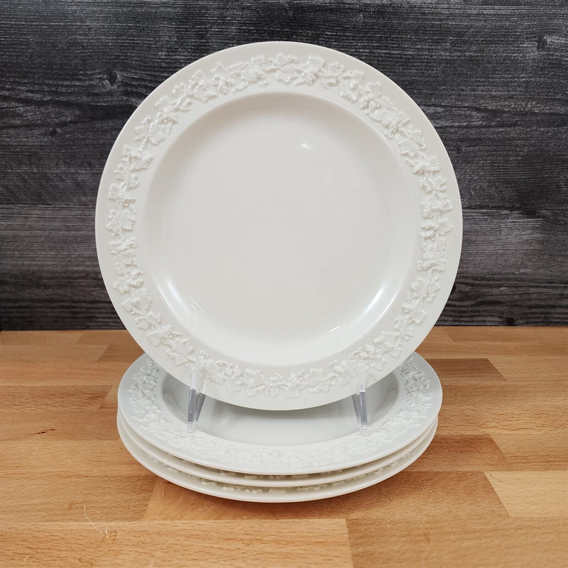 Load image into Gallery viewer, Wedgwood Cream Salad Plate 1&quot; Embossed Rim 4 Set Queens Ware Etruria Barlaston
