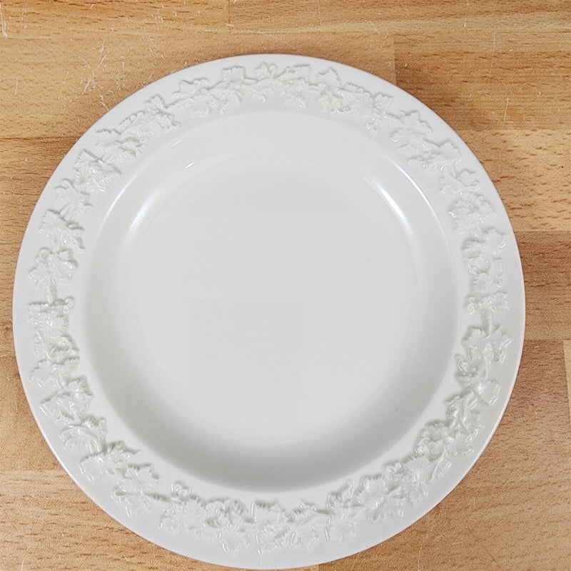 Load image into Gallery viewer, Wedgwood Cream Salad Plate 1&quot; Embossed Rim 4 Set Queens Ware Etruria Barlaston
