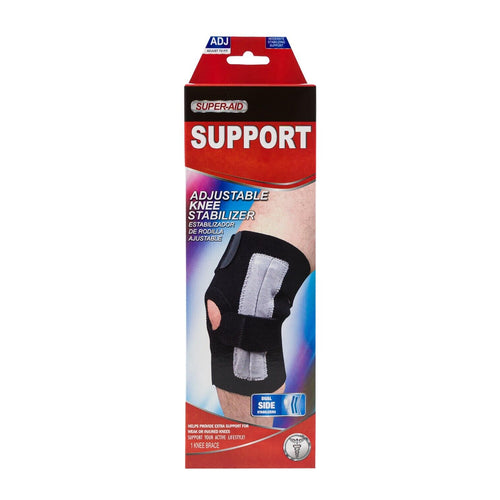 Super-Aid Adjustable Knee Brace For Support Fits Both Left & Right Knees