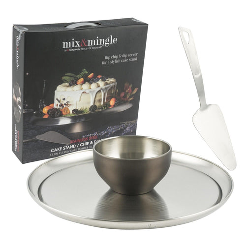 Stainless Steel Cake Stand and Chip Dip Server By Denmark Mix & Mingle Tableware