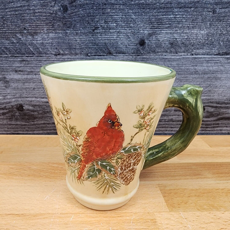 Load image into Gallery viewer, Male Cardinal And Pine Cones Mug by Pacific Rim Coffee Tea Cup
