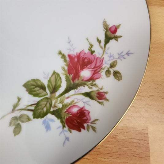 Moss Rose Salad Plate Pink Flowers Gold Trim 7.5" (19cm) Sango Japan