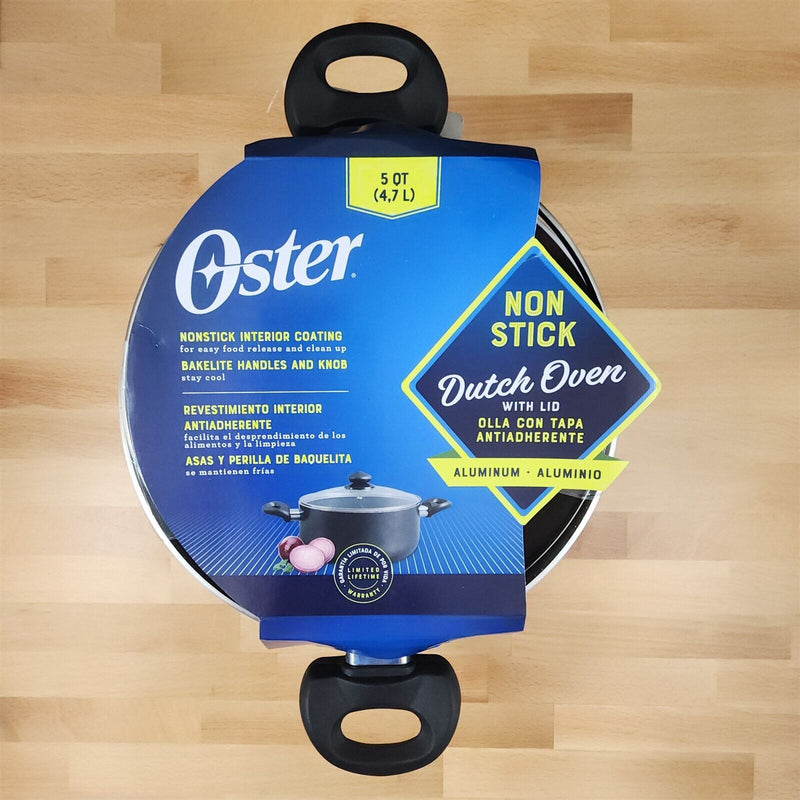 Load image into Gallery viewer, Oster Dutch Oven With Nonstick Interior Glass With Lid And Handles Aluminum 5 qt
