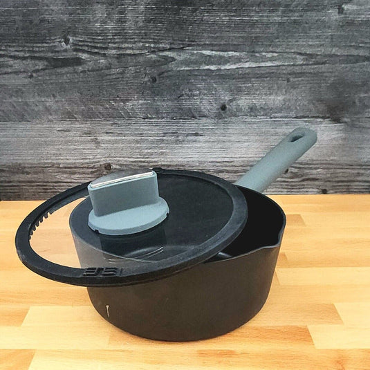 Saucepan With Glass Lid 7.8 Inch Non-Stick 2 Quart Aluminum Cookware