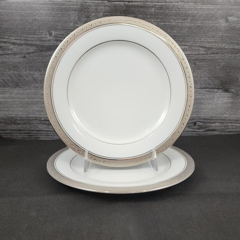 Load image into Gallery viewer, Noritake Legendary Crestwood Platinum Set of 2 Bread &amp; Butter 6.25&quot; Plates 4166
