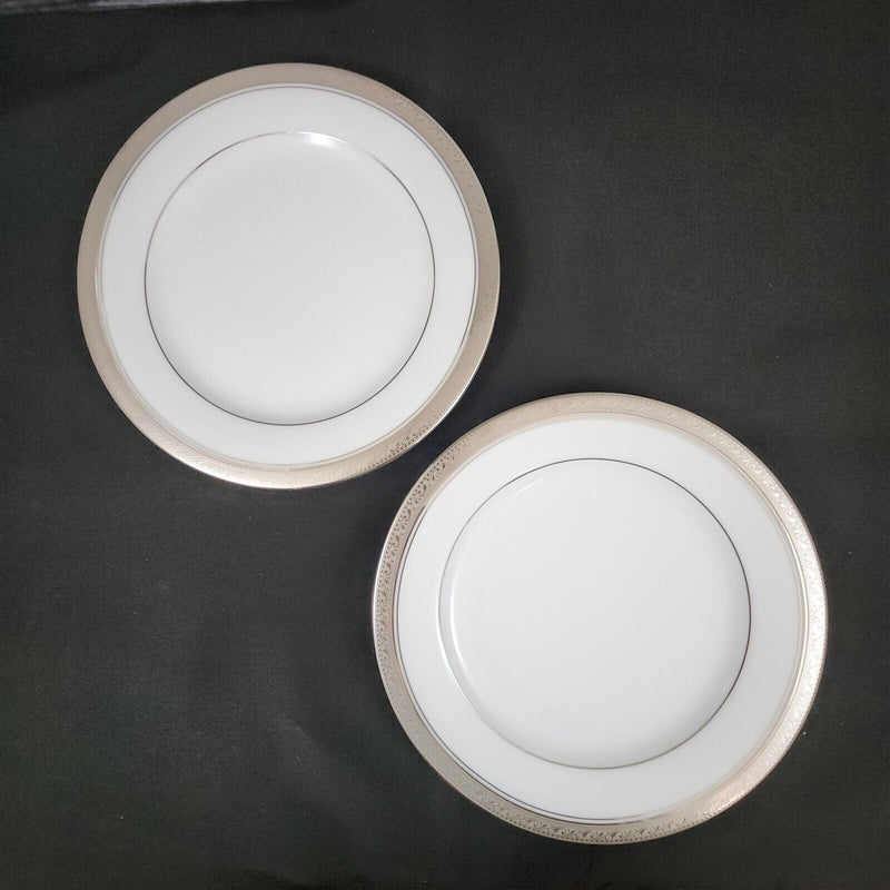 Load image into Gallery viewer, Noritake Legendary Crestwood Platinum Set of 2 Bread &amp; Butter 6.25&quot; Plates 4166
